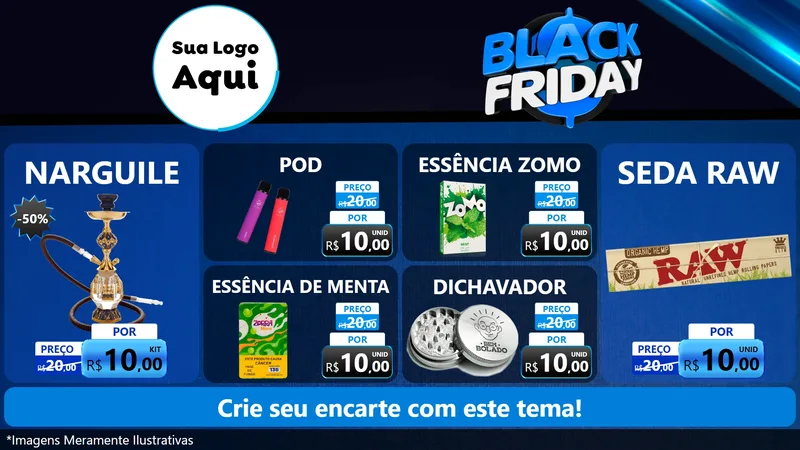 Modelo de TV para TV Horizontal com o tema Black Friday para Tabacaria