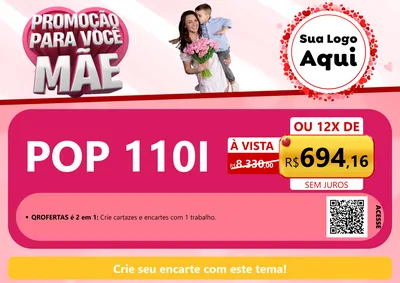 Modelo de Cartaz para Cartaz A4 Horizontal com o tema Promoção Para Você Mãe para Concessionaria de Motos