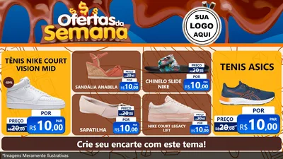 Modelo de TV para TV Horizontal com o tema Ofertas da Semana - Páscoa para Calçados
