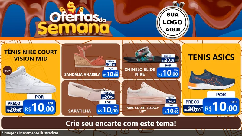 Modelo de TV para TV Horizontal com o tema Ofertas da Semana - Páscoa para Calçados