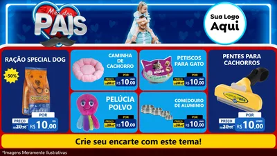 Modelo de TV para TV Horizontal com o tema Mês Dos Pais para Pet Shop