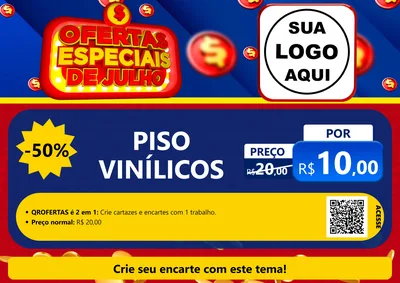 Modelo de Cartaz para Cartaz A4 Horizontal com o tema Ofertas Especiais de Julho para Material para Construção