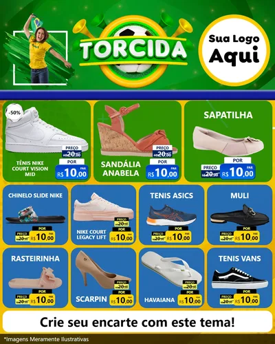 Modelo de Rede Social para Feed Instagram com o tema Torcida para Calçados