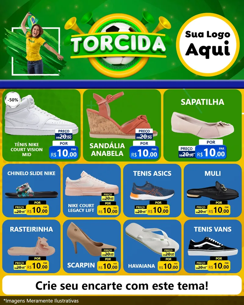 Modelo de Rede Social para Feed Instagram com o tema Torcida para Calçados