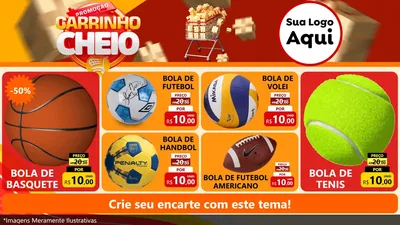 Modelo de TV para TV Horizontal com o tema Promoção carrinho cheio para Artigos Esportivos