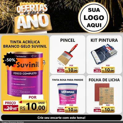 Modelo de Rede Social para Feed Facebook com o tema Ofertas de Fim de Ano para Tintas e Ferramentas