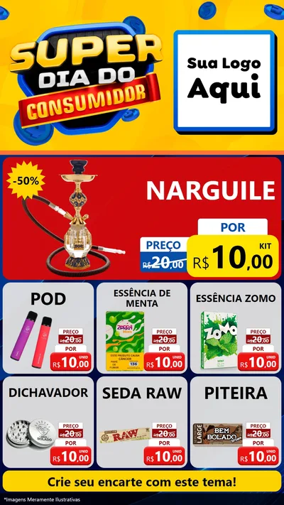 Modelo de Rede Social para Stories com o tema Super Dia do Consumidor para Tabacaria
