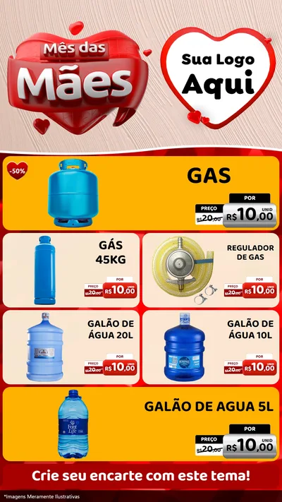 Modelo de TV para TV Vertical com o tema Mês das Mães para Água e gás