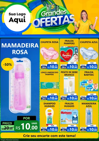 Modelo de Encarte para Encarte A4 Vertical com o tema Grandes Ofertas para Bebês