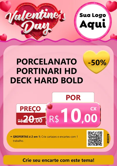 Modelo de Cartaz para Cartaz A4 Vertical com o tema Valentine's Day para Pisos e revestimentos