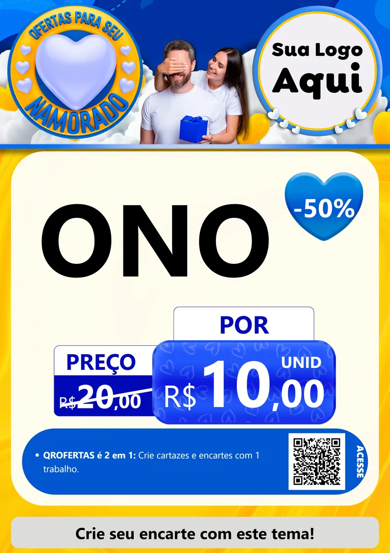 Modelo de Cartaz para Cartaz A4 Vertical com o tema Ofertas Para Seu Namorado para Óticas