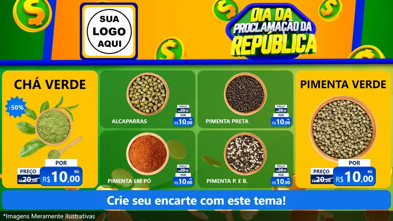 Modelo de TV para TV Horizontal com o tema Dia Da Proclamação da República para Produtos Naturais