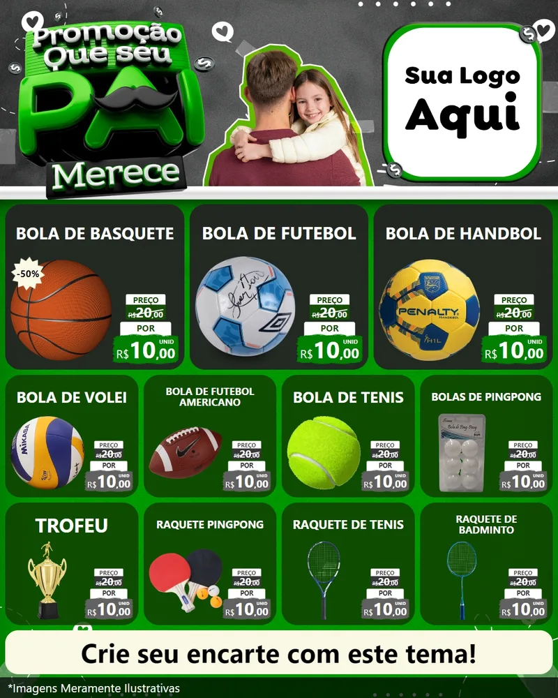 Modelo de Rede Social para Feed Instagram com o tema Promoção Que seu Pai Merece para Artigos Esportivos