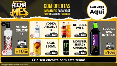 Modelo de TV para TV Horizontal com o tema Fecha Mês para Distribuidora de bebidas