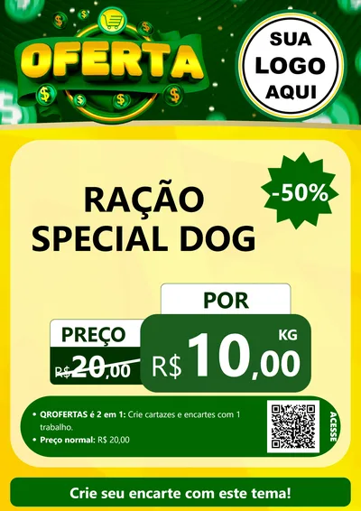 Modelo de Cartaz para Cartaz A4 Vertical com o tema Oferta para Pet Shop