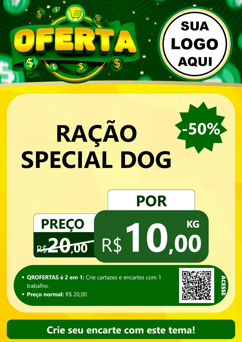 Modelo de Cartaz para Cartaz A4 Vertical com o tema Oferta para Pet Shop