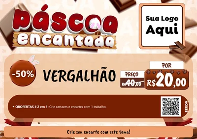 Modelo de Cartaz para Cartaz A4 Horizontal com o tema Páscoa Encantada para Ferragens