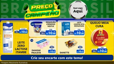 Modelo de TV para TV Horizontal com o tema Preço Campeão - Copa para Frios e Laticínios