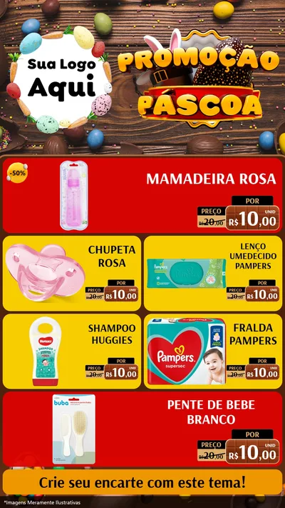 Modelo de TV para TV Vertical com o tema Promoção Páscoa para Bebês