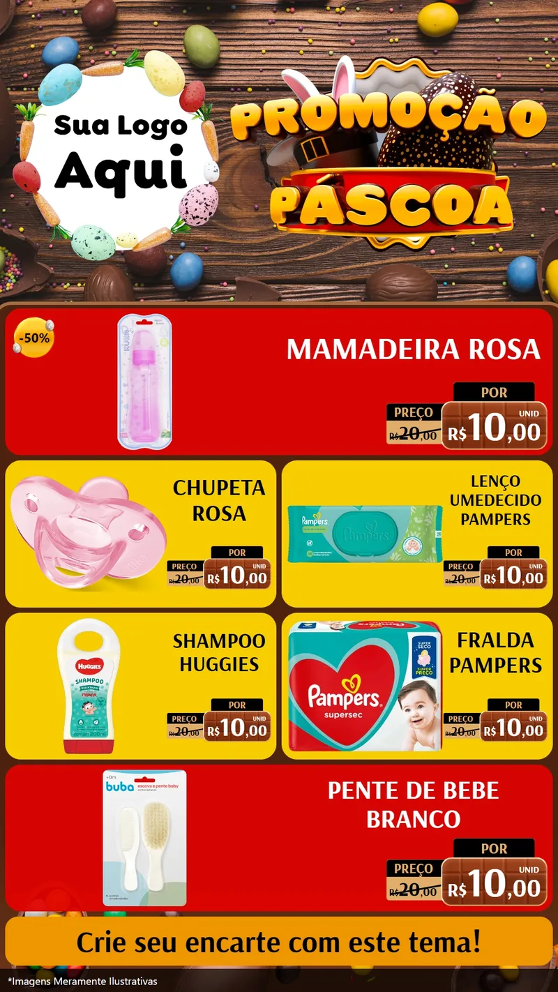 Modelo de TV para TV Vertical com o tema Promoção Páscoa para Bebês