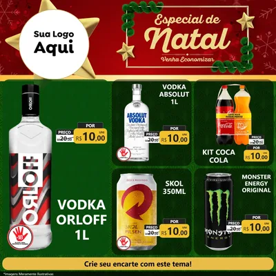 Modelo de Rede Social para Feed Facebook com o tema Especial de Natal para Distribuidora de bebidas