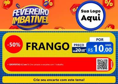 Modelo de Cartaz para Cartaz A4 Horizontal com o tema Fevereiro Imbatível para Assados