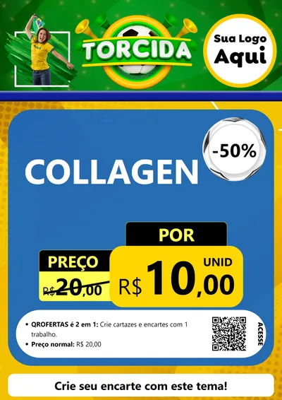 Modelo de Cartaz para Cartaz A4 Vertical com o tema Torcida para Suplementos alimentares