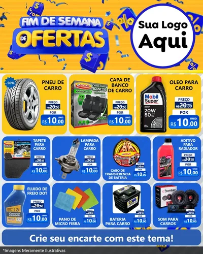 Modelo de Rede Social para Feed Instagram com o tema Fim de Semana de Ofertas para Auto peças