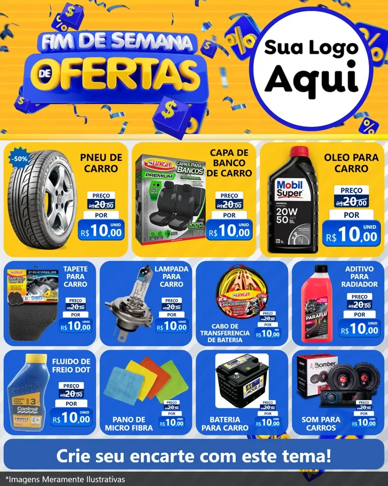 Modelo de Rede Social para Feed Instagram com o tema Fim de Semana de Ofertas para Auto peças