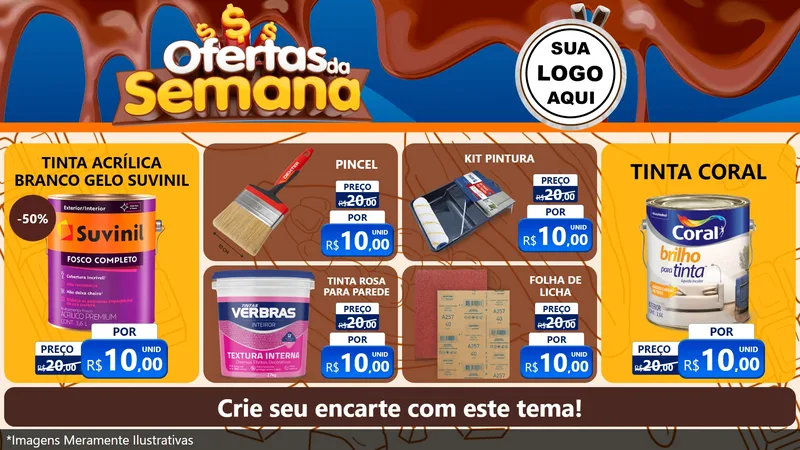 Modelo de TV para TV Horizontal com o tema Ofertas da Semana - Páscoa para Tintas e Ferramentas