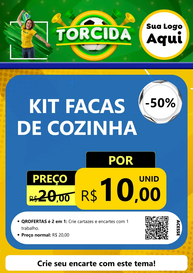 Modelo de Cartaz para Cartaz A4 Vertical com o tema Torcida para Utilidades Domésticas