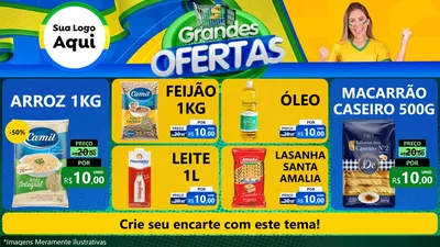 Modelo de TV para TV Horizontal com o tema Grandes Ofertas para Supermercado