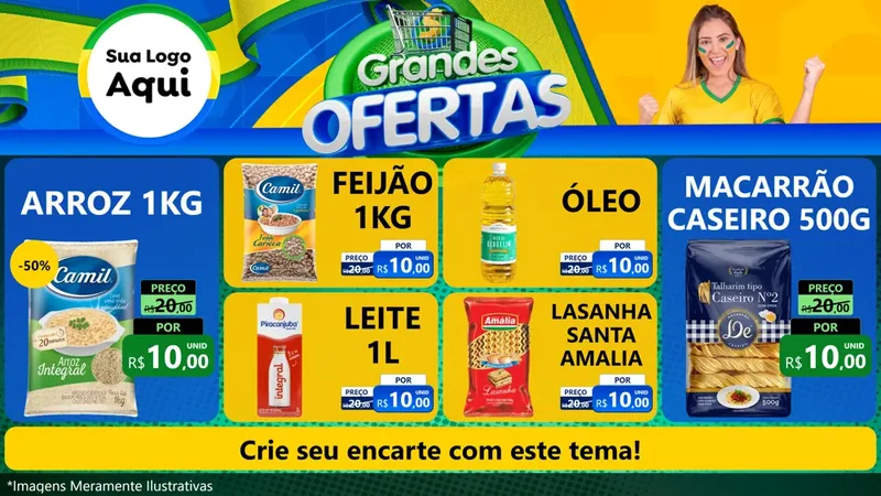 Modelo de TV para TV Horizontal com o tema Grandes Ofertas para Supermercado