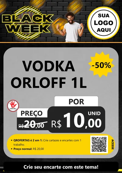 Modelo de Cartaz para Cartaz A4 Vertical com o tema Black Week para Distribuidora de bebidas