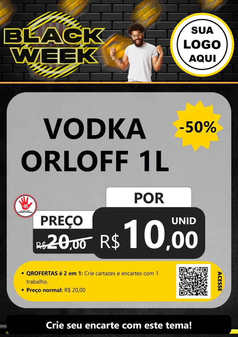 Modelo de Cartaz para Cartaz A4 Vertical com o tema Black Week para Distribuidora de bebidas