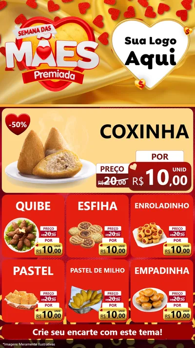 Modelo de Rede Social para Stories com o tema Semana das Mães Premiada para Salgadaria