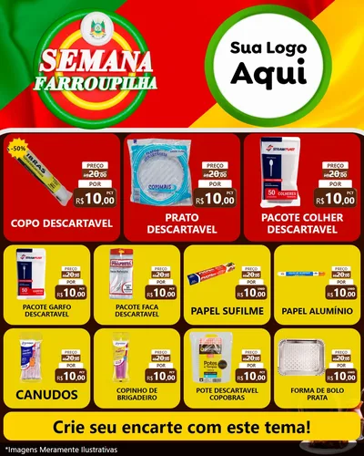 Modelo de Rede Social para Feed Instagram com o tema Semana Farroupilha para Embalagens