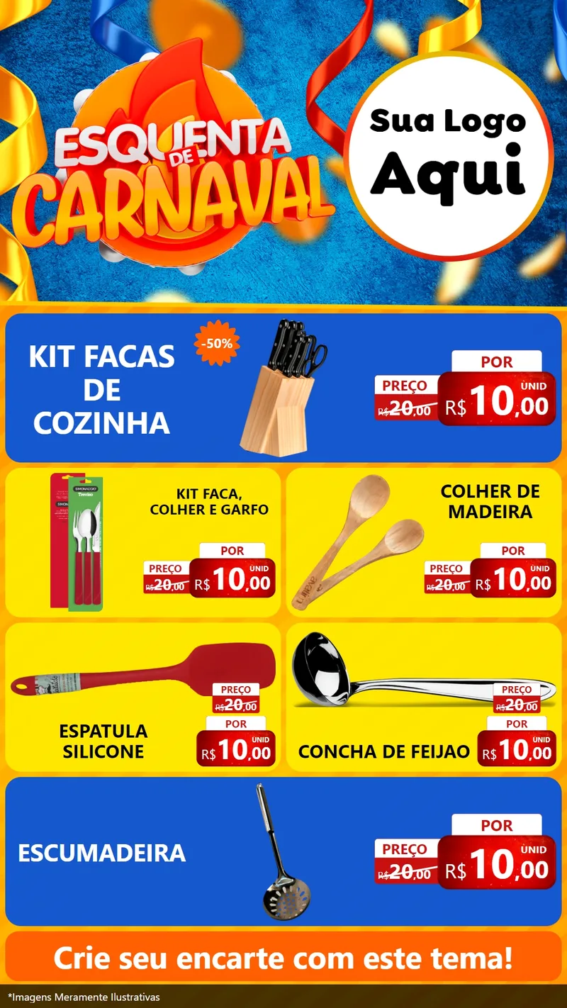 Modelo de TV para TV Vertical com o tema Esquenta de Carnaval para Utilidades Domésticas
