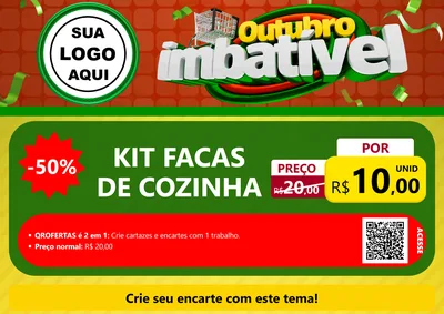 Modelo de Cartaz para Cartaz A4 Horizontal com o tema Outubro Imbatível para Utilidades Domésticas