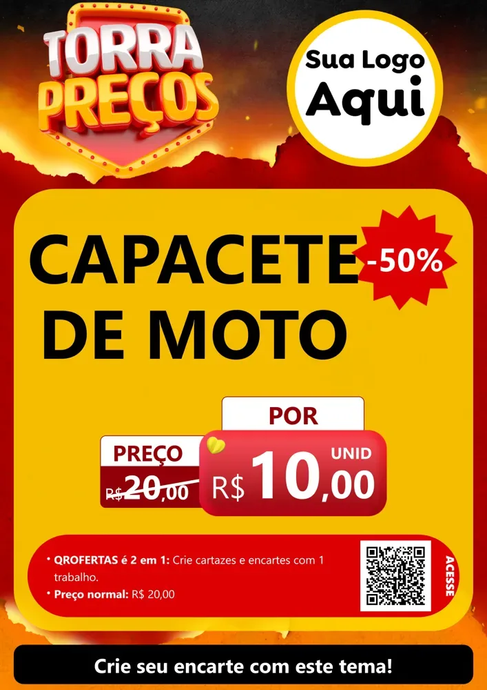 Modelo de Cartaz para Cartaz A4 Vertical com o tema Torra Preços para Moto peças