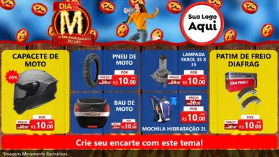 Modelo de TV para TV Horizontal com o tema Dia M - O Dia Mais Barato Do Mês para Moto peças