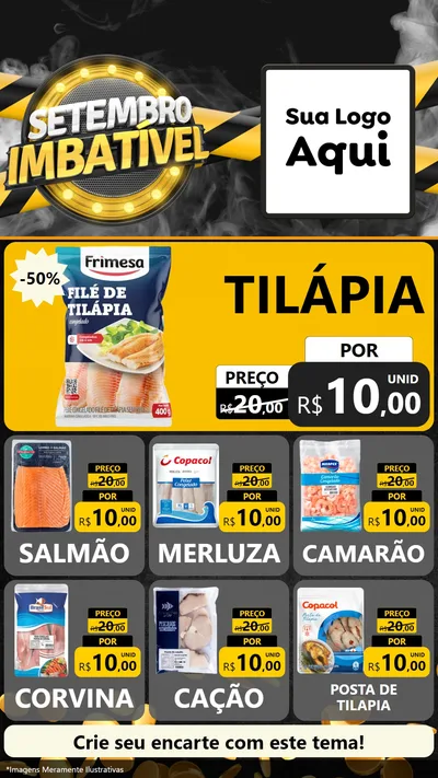 Modelo de Rede Social para Stories com o tema Setembro Imbatível para Peixaria