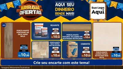 Modelo de TV para TV Horizontal com o tema Arraiá de Ofertas - Junina para Pisos e revestimentos