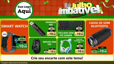 Modelo de TV para TV Horizontal com o tema Julho Imbatível para Informática