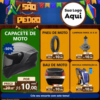 Modelo de Rede Social para Feed Facebook com o tema São Pedro para Moto peças