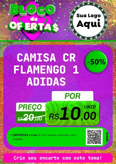 Modelo de Cartaz para Cartaz A4 Vertical com o tema Bloco de Ofertas para Roupas e acessórios