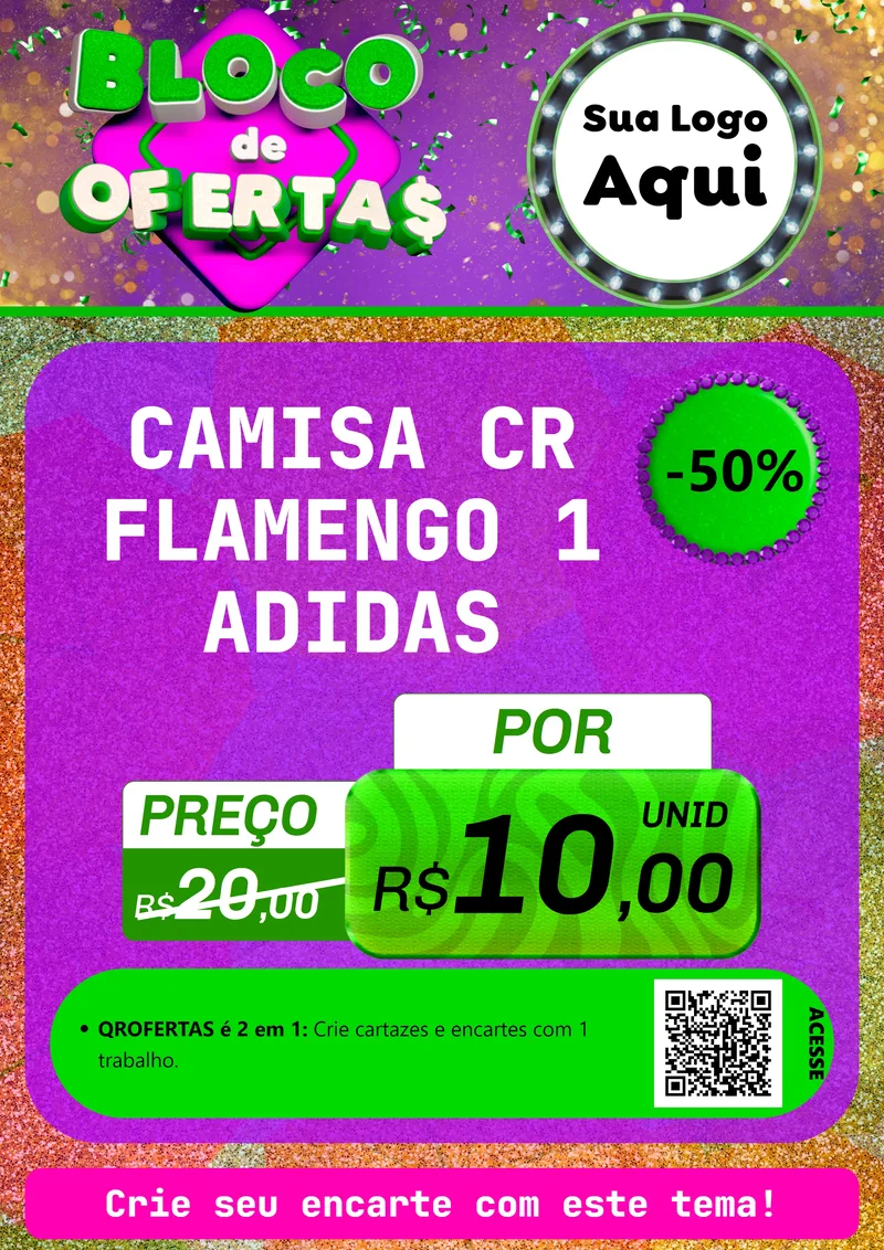 Modelo de Cartaz para Cartaz A4 Vertical com o tema Bloco de Ofertas para Roupas e acessórios