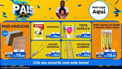 Modelo de TV para TV Horizontal com o tema Dia dos Pais para Material para Construção