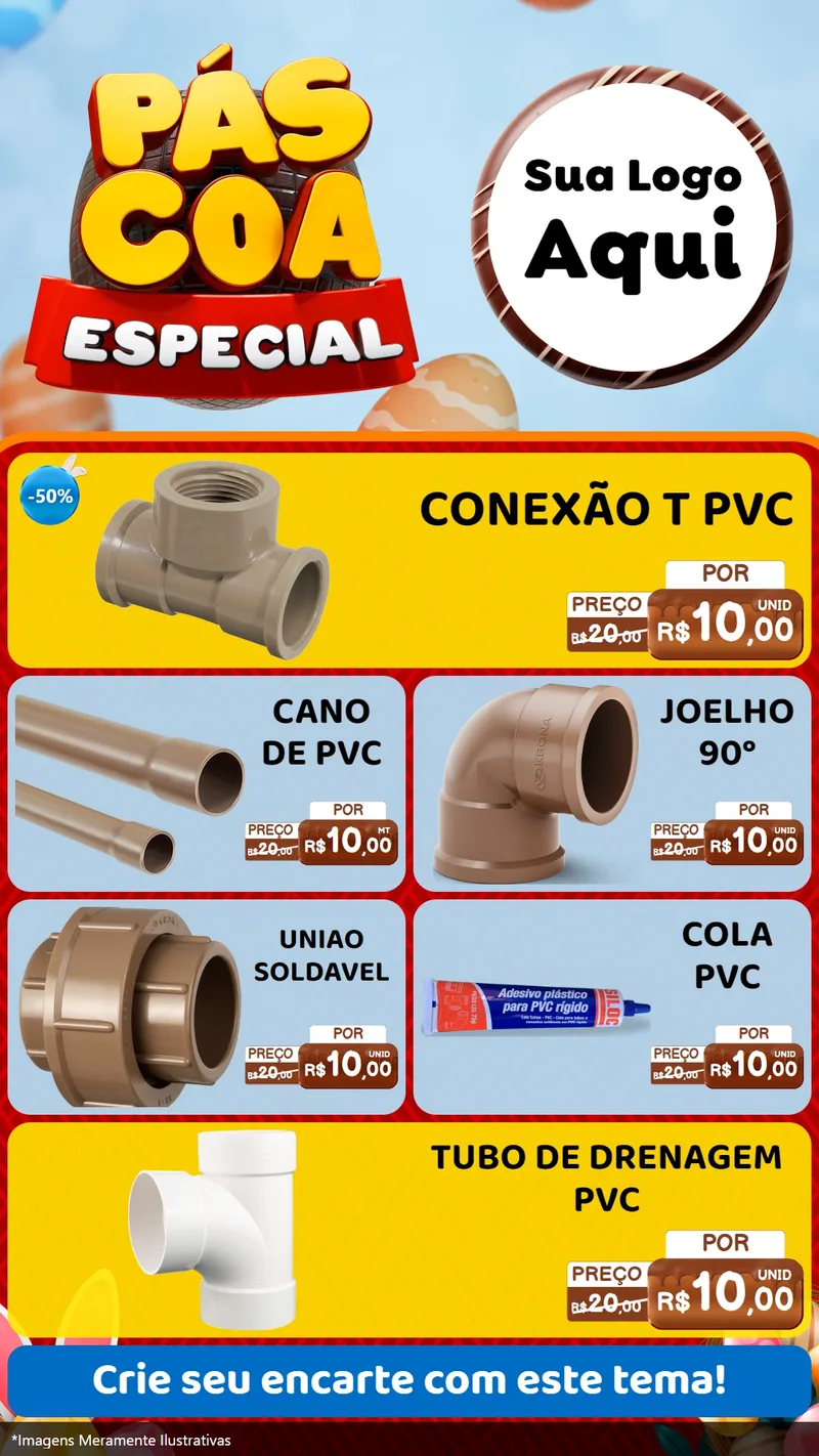 Modelo de TV para TV Vertical com o tema Páscoa Especial para Tubos e conexões