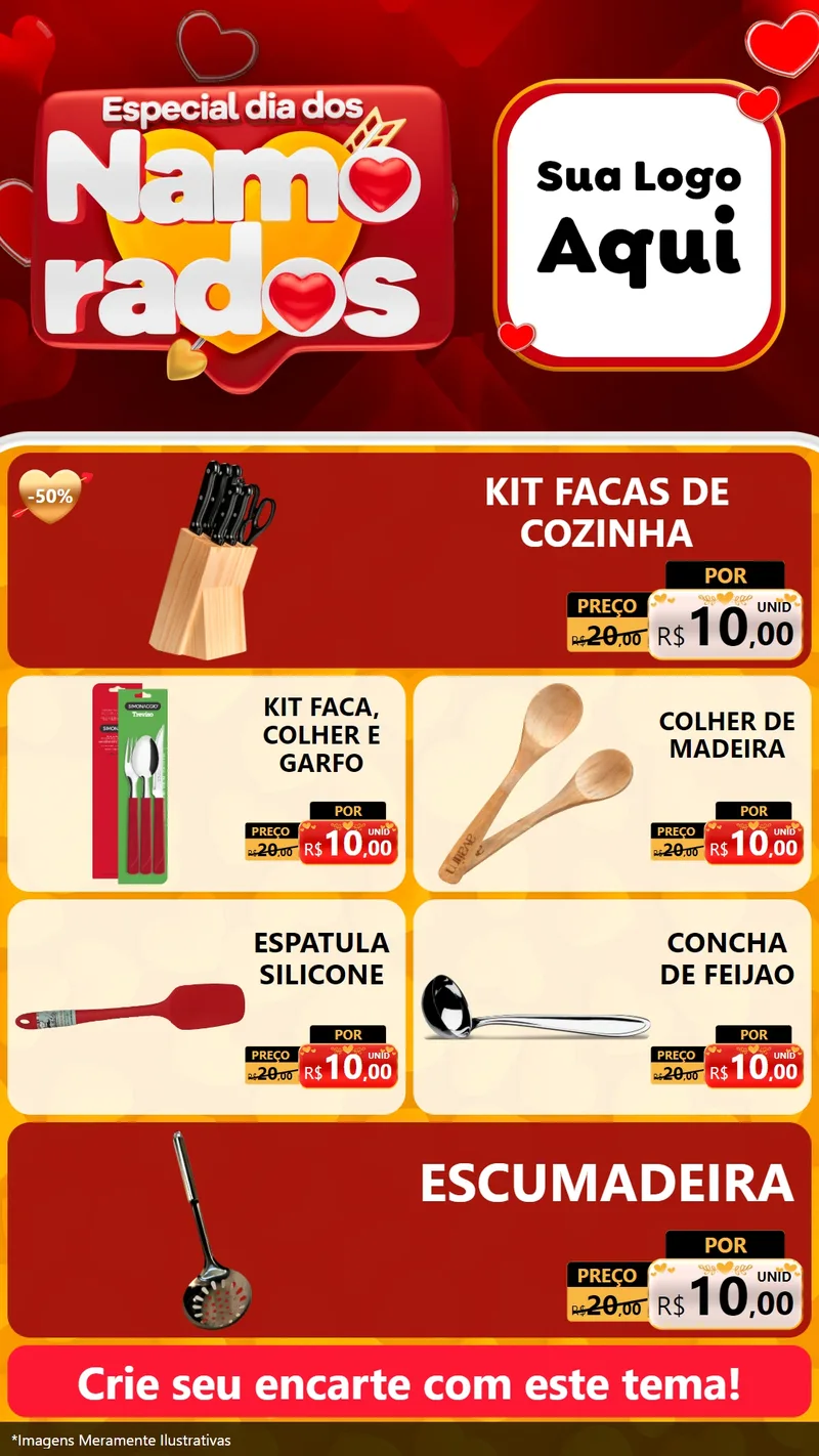 Modelo de TV para TV Vertical com o tema Especial Dia dos Namorados para Utilidades Domésticas